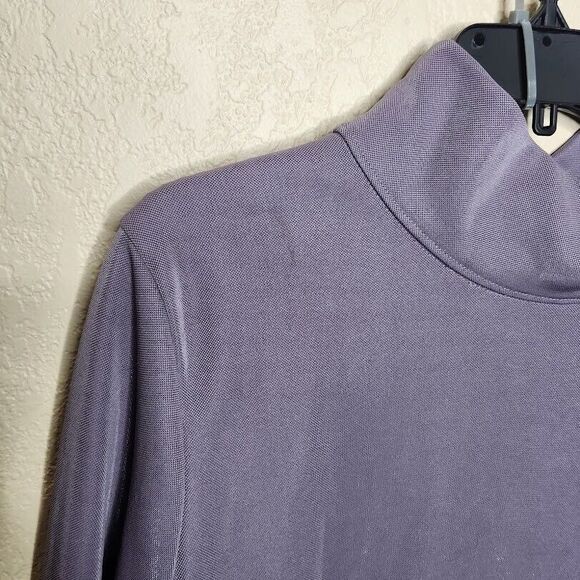 Under Armour Synthetic Fleece Sweatshirt Women XL Purple Long Sleeve Mock Neck - Picture 3 of 7